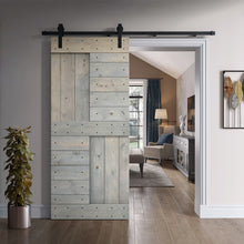 Load image into Gallery viewer, Paneled DIY Knotty Pine Solid Wood Interior Sliding Barn Door with Hardware Kit