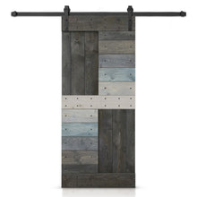 Load image into Gallery viewer, Multicolor Paneled DIY Knotty Pine Solid Wood Interior Sliding Barn Door with Hardware Kit