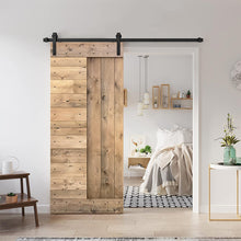 Load image into Gallery viewer, Paneled DIY Knotty Pine Solid Wood Interior Sliding Barn Door with Hardware Kit