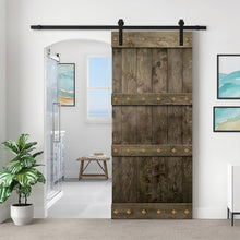 Load image into Gallery viewer, Paneled Solid Wood DIY Barn Door with Installation Hardware Kit and Clavos