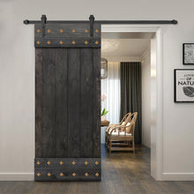 Load image into Gallery viewer, Paneled Solid Wood DIY Barn Door with Installation Hardware Kit and Clavos