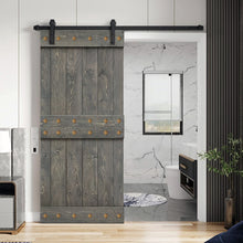 Load image into Gallery viewer, Paneled Solid Wood DIY Barn Door with Installation Hardware Kit and Clavos