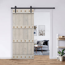 Load image into Gallery viewer, Paneled Solid Wood DIY Barn Door with Installation Hardware Kit and Clavos