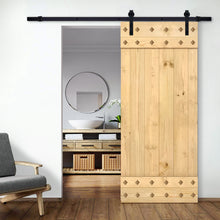 Load image into Gallery viewer, Paneled Solid Wood DIY Barn Door with Installation Hardware Kit and Clavos