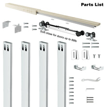 Load image into Gallery viewer, Soft Close and Open 24 in. to 36 in. Aluminum Upright Universal Pocket Door Frame for 2 in. x 4 in. Stud Wall