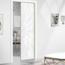 Load image into Gallery viewer, Sun Pattern Hollow Core Solid Wood Door Slab for Pocket Door
