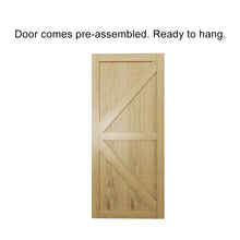 Load image into Gallery viewer, 36 in. x 84 in. K Series Pre Assembled Natural Wood Stained MDF Sliding Barn Door with Hardware Kit and Door Handle