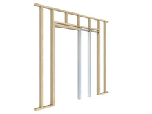 Load image into Gallery viewer, Soft Close and Open 24 in. to 36 in. Aluminum Upright Universal Pocket Door Frame for 2 in. x 4 in. Stud Wall