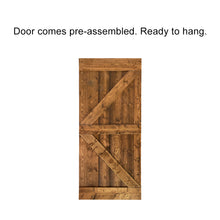 Load image into Gallery viewer, K Series Pre Assembled Stained Wood Interior Double Sliding Barn Door with Hardware Kit