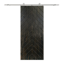 Load image into Gallery viewer, Herringbone Pattern Solid Pine Wood Sliding Barn Door with Hardware Kit