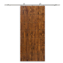 Load image into Gallery viewer, Paneled Solid Pine Wood Interior Sliding Barn Door with Hardware Kit