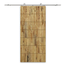Load image into Gallery viewer, Paneled Solid Pine Wood Interior Sliding Barn Door with Hardware Kit