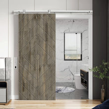 Load image into Gallery viewer, Diamond Pattern Solid Pine Wood Sliding Barn Door with Hardware Kit