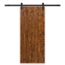 Load image into Gallery viewer, Chevron Arrow Pattern Solid Pine Wood Sliding Barn Door with Hardware Kit