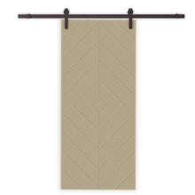 Load image into Gallery viewer, Diamond Fully Assembled Stained MDF Modern Sliding Barn Door with Hardware Kit