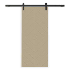 Load image into Gallery viewer, Diamond Fully Assembled Stained MDF Modern Sliding Barn Door with Hardware Kit