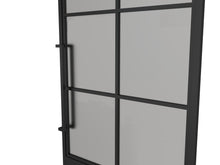 Load image into Gallery viewer, 36 in. x 84 in. Right-Hand 6 Lite Frost Glass Black Steel Single Prehung Interior Door with Door Handle