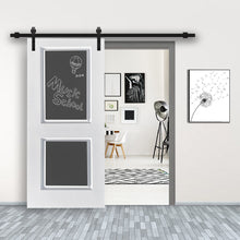 Load image into Gallery viewer, Chalkboard Series Black Stained Composite MDF 2 Panel Interior Sliding Barn Door Slab