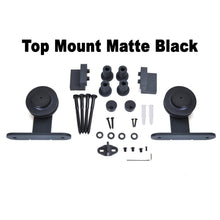 Load image into Gallery viewer, Composite MDF 2 Panel Round Top Interior Sliding Barn Door with Hardware Kit