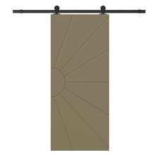 Load image into Gallery viewer, Sun Pattern Composite MDF Sliding Barn Door with Hardware Kit