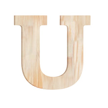 Load image into Gallery viewer, Wood Block Letter Unfinished Monogram Initial Alphabet Large Wall English Letters for Home Bedroom Office Wedding Party DIY Decor Ready to Paint or Stain