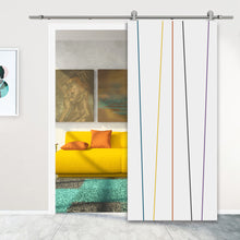 Load image into Gallery viewer, White Gloss Finished Composite MDF Paneled Interior Sliding Barn Door with Hardware Kit
