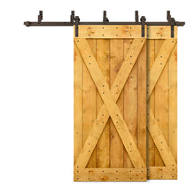 Load image into Gallery viewer, X Series Bypass Stained Interior Double Sliding Barn Door With Hardware Kit