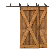 Load image into Gallery viewer, X Series Bypass Stained Interior Double Sliding Barn Door With Hardware Kit