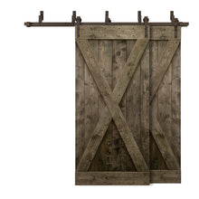 Load image into Gallery viewer, X Series Bypass Stained Interior Double Sliding Barn Door With Hardware Kit
