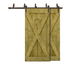 Load image into Gallery viewer, X Series Bypass Stained Interior Double Sliding Barn Door With Hardware Kit