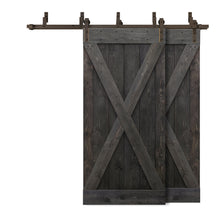 Load image into Gallery viewer, X Series Bypass Stained Interior Double Sliding Barn Door With Hardware Kit