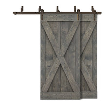 Load image into Gallery viewer, X Series Bypass Stained Interior Double Sliding Barn Door With Hardware Kit