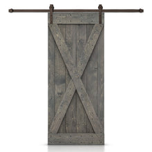 Load image into Gallery viewer, X Bar Pre-assembled Stained Wood Sliding Barn Door with Hardware Kit