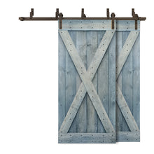 Load image into Gallery viewer, X Series Bypass Stained Interior Double Sliding Barn Door With Hardware Kit
