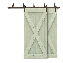 Load image into Gallery viewer, X Series Bypass Stained Interior Double Sliding Barn Door With Hardware Kit
