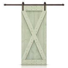 Load image into Gallery viewer, X Bar Pre-assembled Stained Wood Sliding Barn Door with Hardware Kit