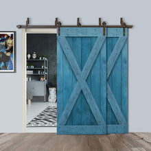 Load image into Gallery viewer, X Series Bypass Stained Interior Double Sliding Barn Door With Hardware Kit