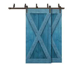 Load image into Gallery viewer, X Series Bypass Stained Interior Double Sliding Barn Door With Hardware Kit