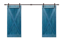 Load image into Gallery viewer, X Series Stained Solid Pine Interior Double Sliding Barn Door With Hardware Kit