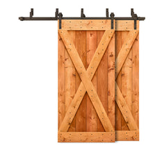 Load image into Gallery viewer, X Series Bypass Stained Interior Double Sliding Barn Door With Hardware Kit