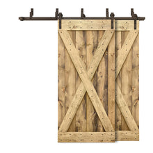 Load image into Gallery viewer, X Series Bypass Stained Interior Double Sliding Barn Door With Hardware Kit