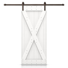 Load image into Gallery viewer, X Series Stained Knotty Pine Wood Sliding DIY Barn Door with Hardware Kit