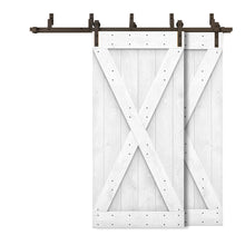 Load image into Gallery viewer, X Series Bypass Stained Interior Double Sliding Barn Door With Hardware Kit