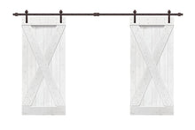 Load image into Gallery viewer, X Series Stained Solid Pine Interior Double Sliding Barn Door With Hardware Kit