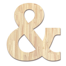 Load image into Gallery viewer, Wood Block Letter Unfinished Monogram Initial Alphabet Large Wall Numbers & Symbols for Home Bedroom Office Wedding Party DIY Decor Ready to Paint or Stain