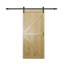 Load image into Gallery viewer, 36 in. x 84 in. K Series Pre Assembled Natural Wood Stained MDF Sliding Barn Door with Hardware Kit and Door Handle