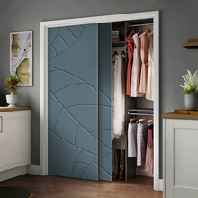 Load image into Gallery viewer, Leaf Pattern Hollow Core MDF Double Closet Sliding Door Slabs
