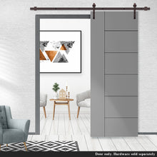 Load image into Gallery viewer, Metropolitan Stained Composite MDF Paneled Interior Barn Door Slab