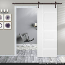 Load image into Gallery viewer, Metropolitan Stained Composite MDF Paneled Interior Barn Door Slab