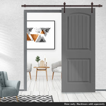 Load image into Gallery viewer, Elegant Series Composite MDF 2 Panel Camber Top Interior Barn Door Slab